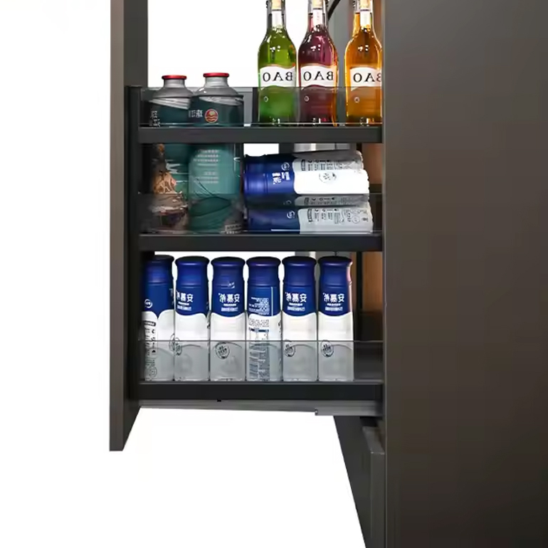 New Design Soft Closing Glass Stainless Steel Kitchen Cabinet Drawer Basket